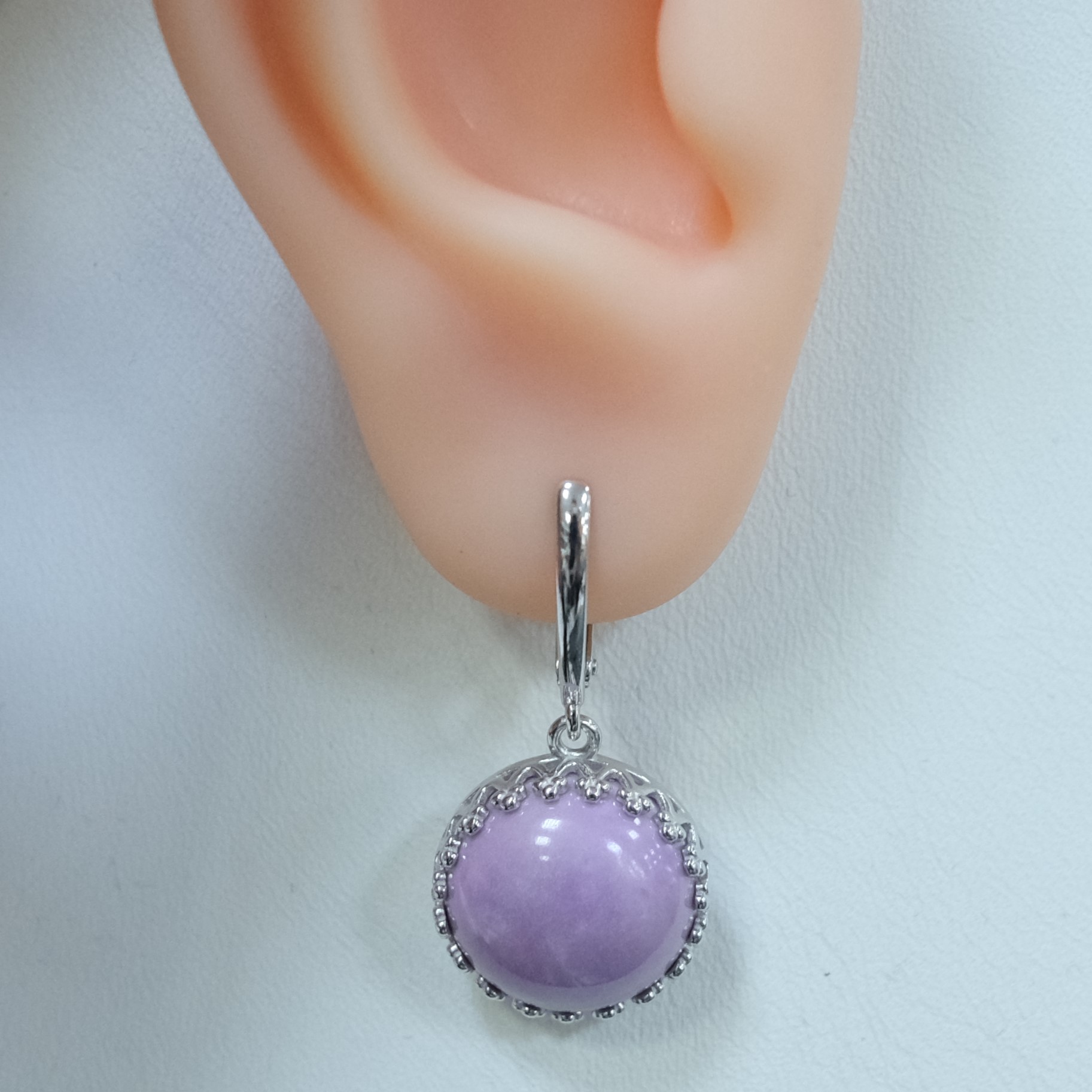 Серебряные серьги с фосфосидеритами
